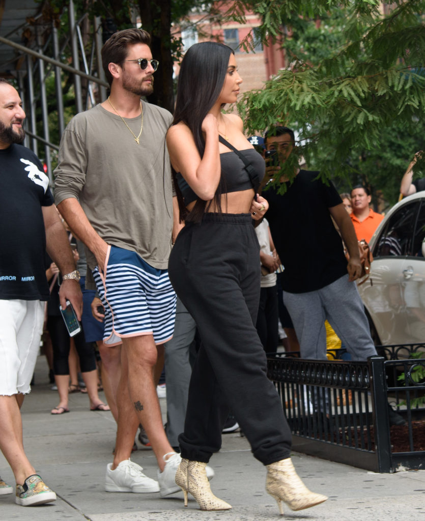 Kim Kardashian and Scott Disick are seen on August 2, 2017 in New York City.