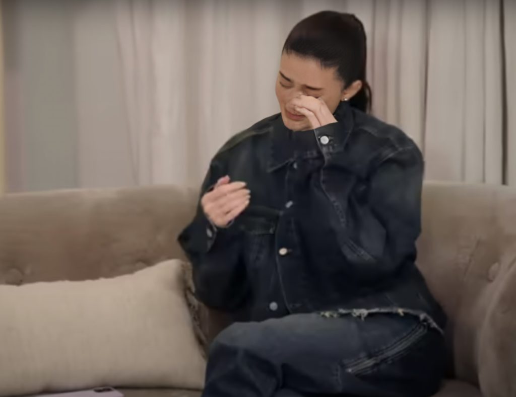 Kylie Jenner cries on The Kardashians sitting on couch