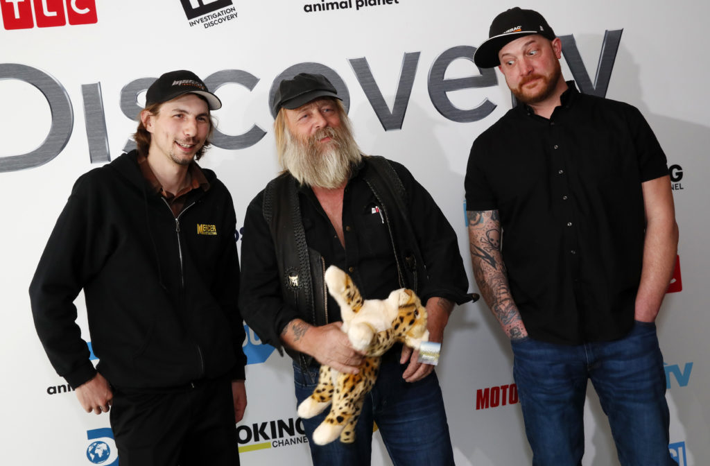 (L-R) Parker Schnabel, Tony Beets, and Rick Ness attend Discovery Inc. 2019 NYC Upfront at Alice Tully Hall on April 10, 2019 in New York City.