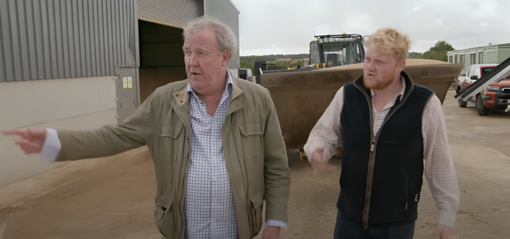 Jeremy and Kaleb talk during Clarkson’s Farm