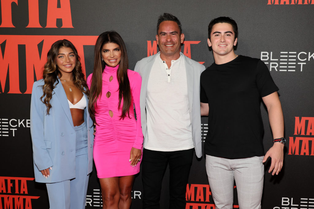 (L-R) Gia Giudice, Teresa Giudice, Luis Ruelas, and David Ruelas attend the 